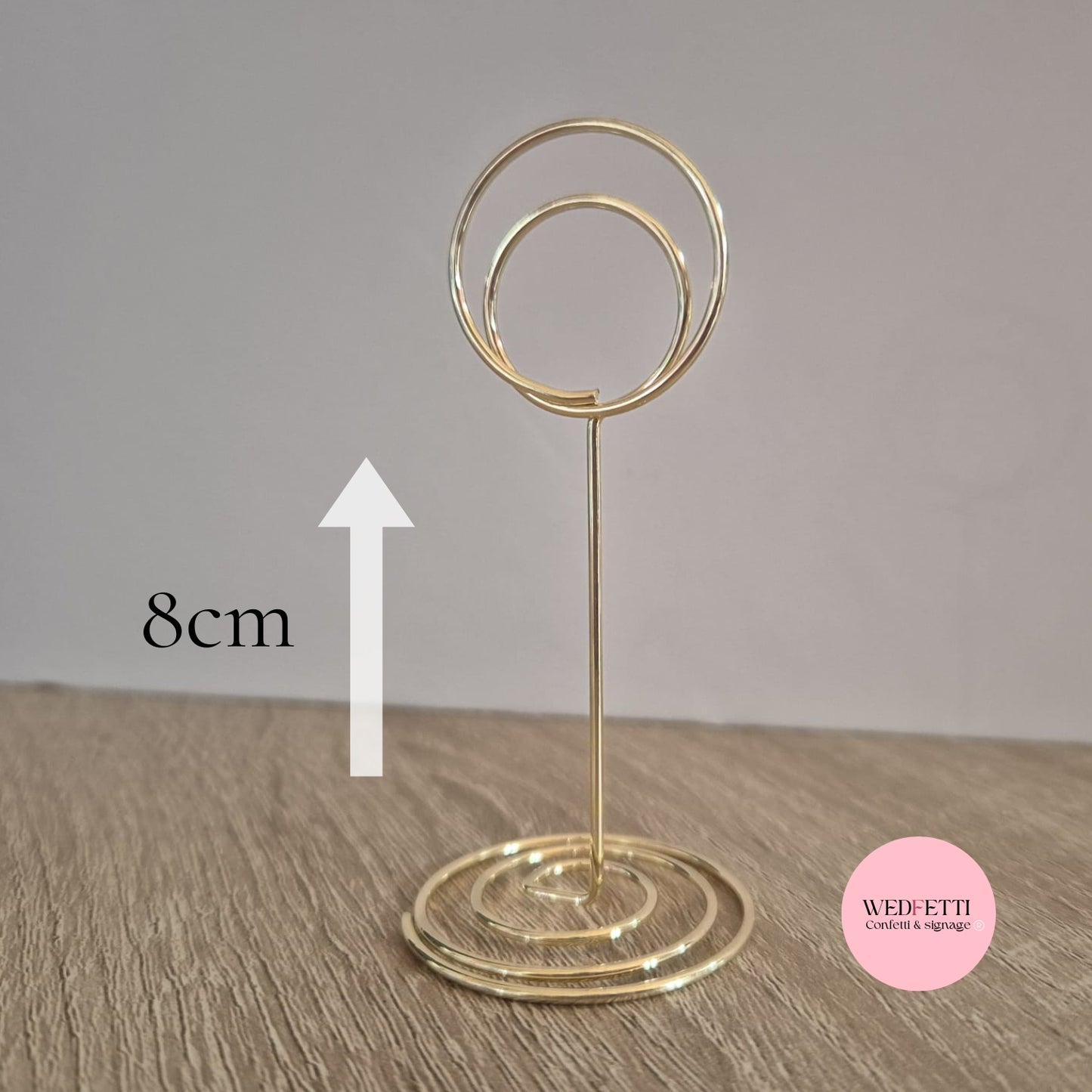Gold circle sign stand 8cm