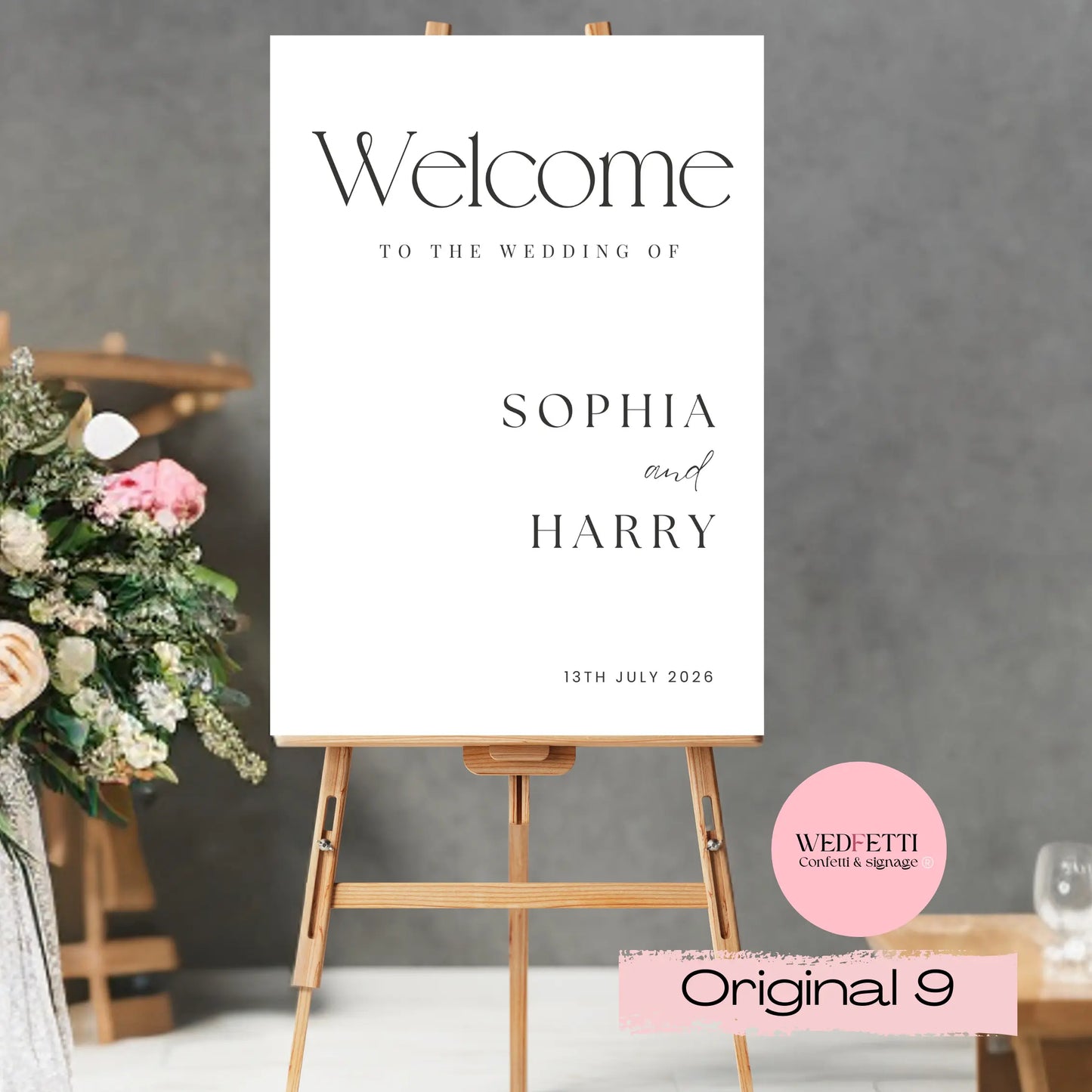 Welcome sign WedFetti