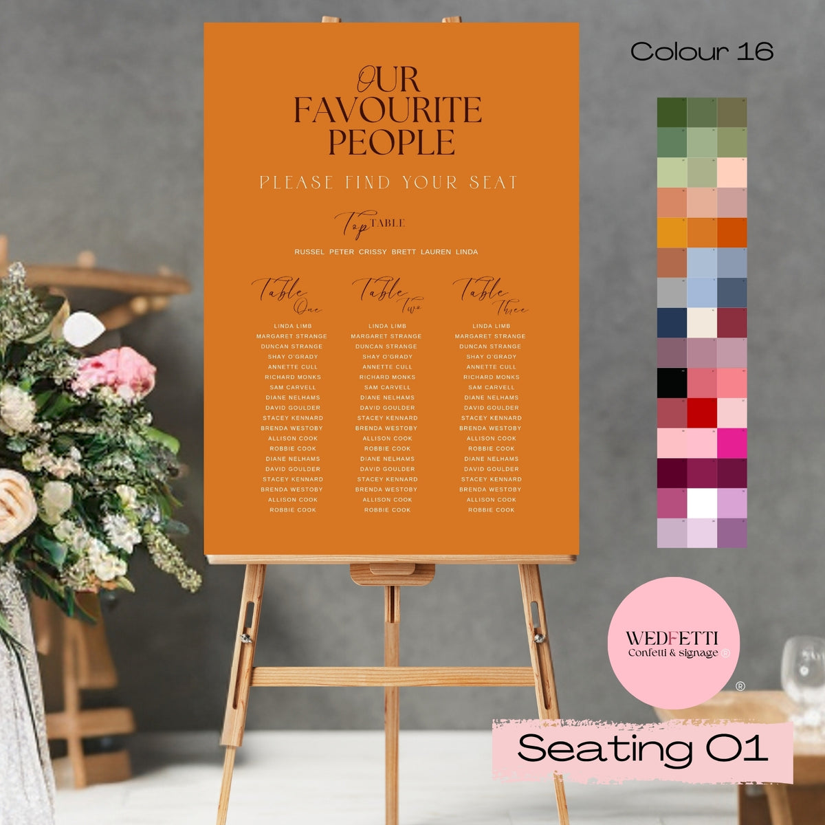 Large signage - Order of service - O1/16