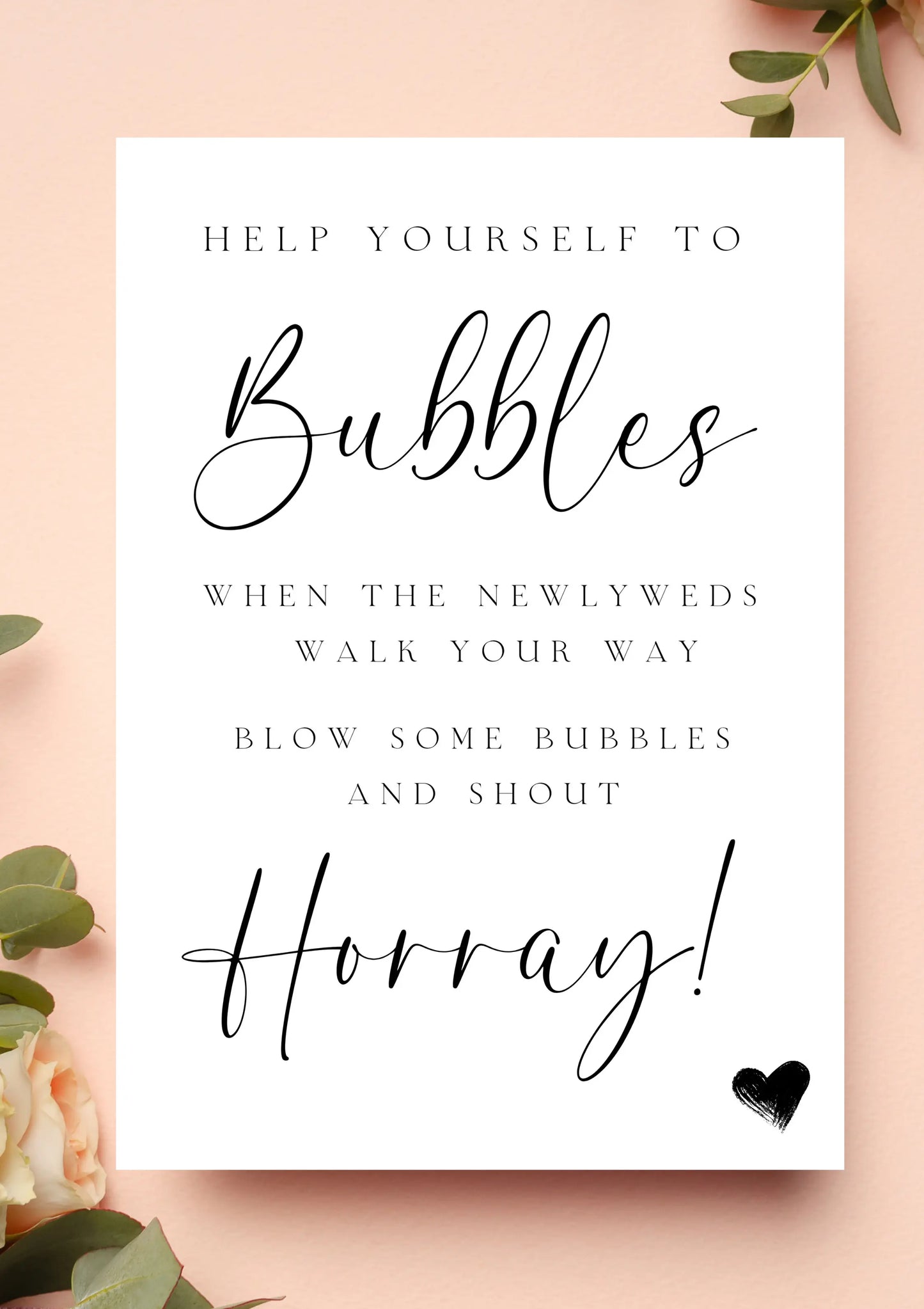 Lucy black - Bubbles sign WedFetti