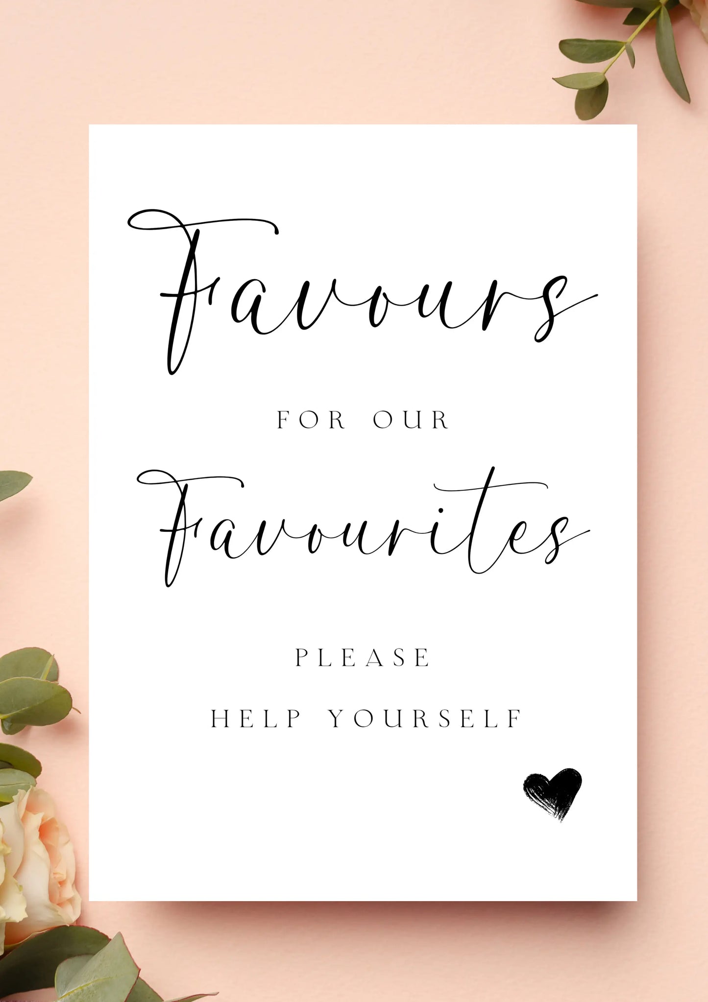 Lucy black - Favours for our favorites sign WedFetti