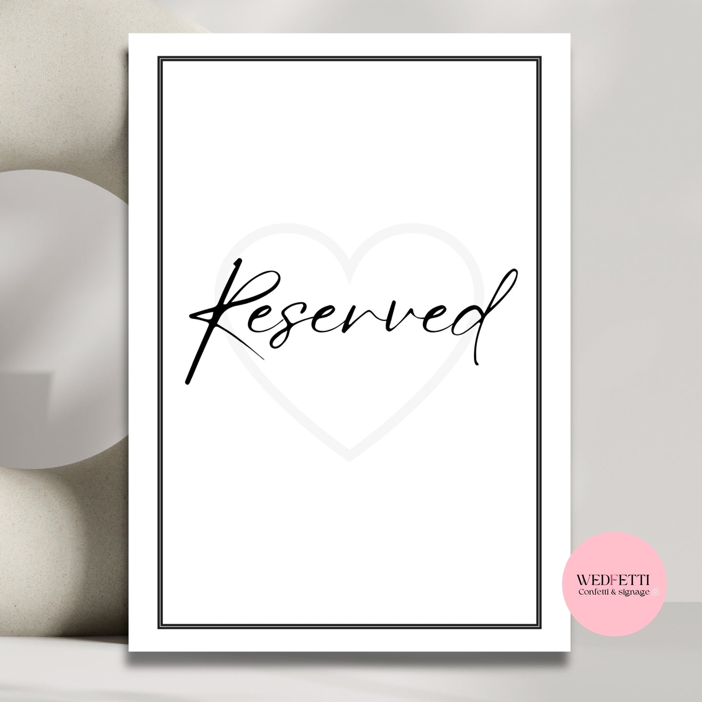 White stone collection - Reserved sign