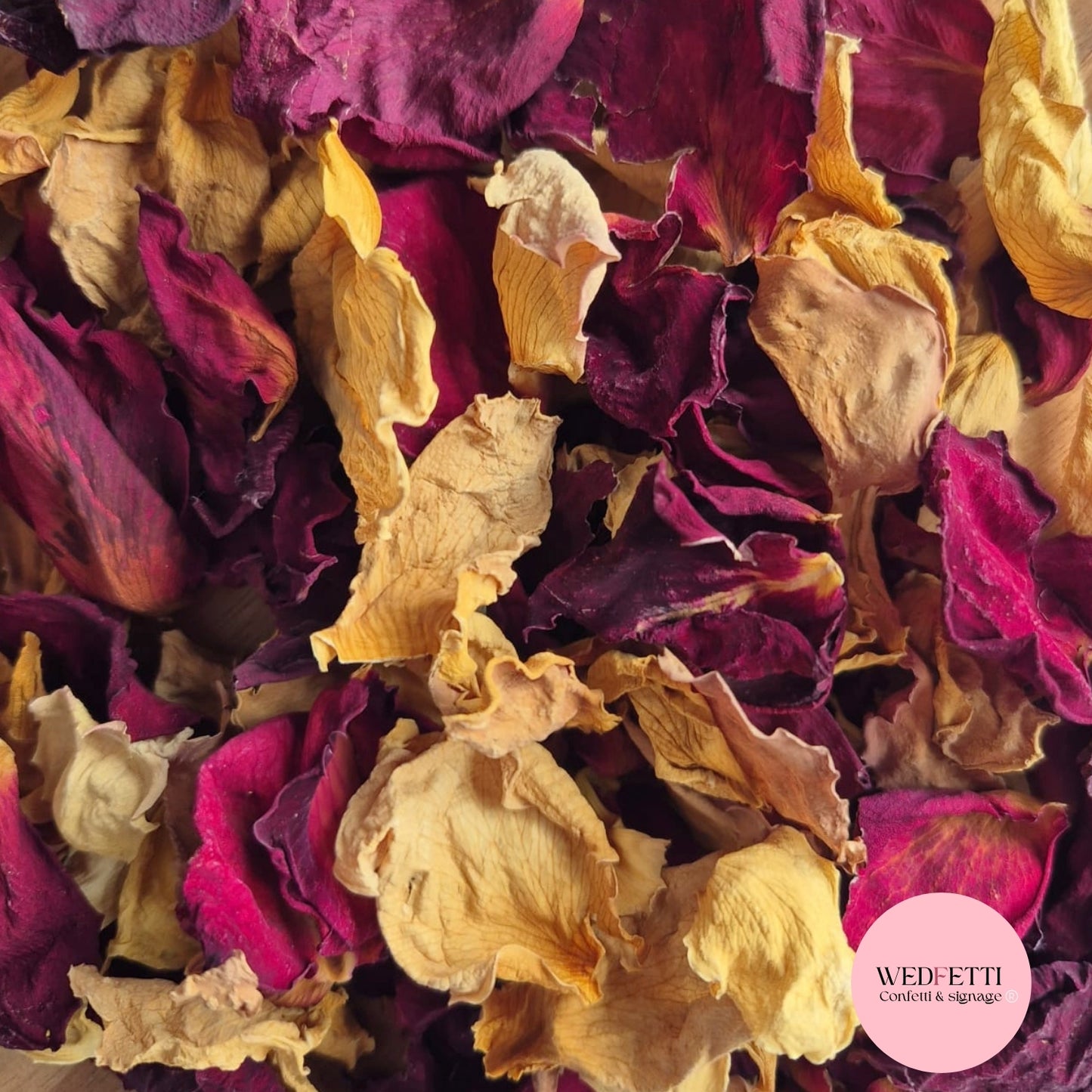 Large Burgundy & Light Tan Rose petals