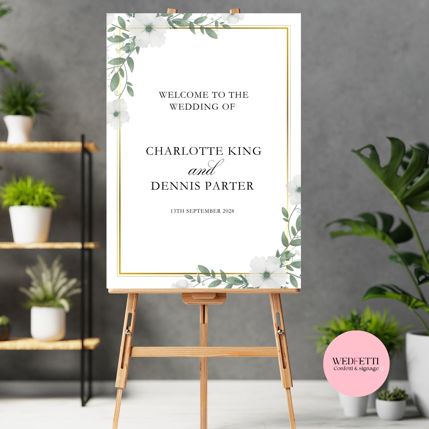 Welcome sign - Luxe Greenery