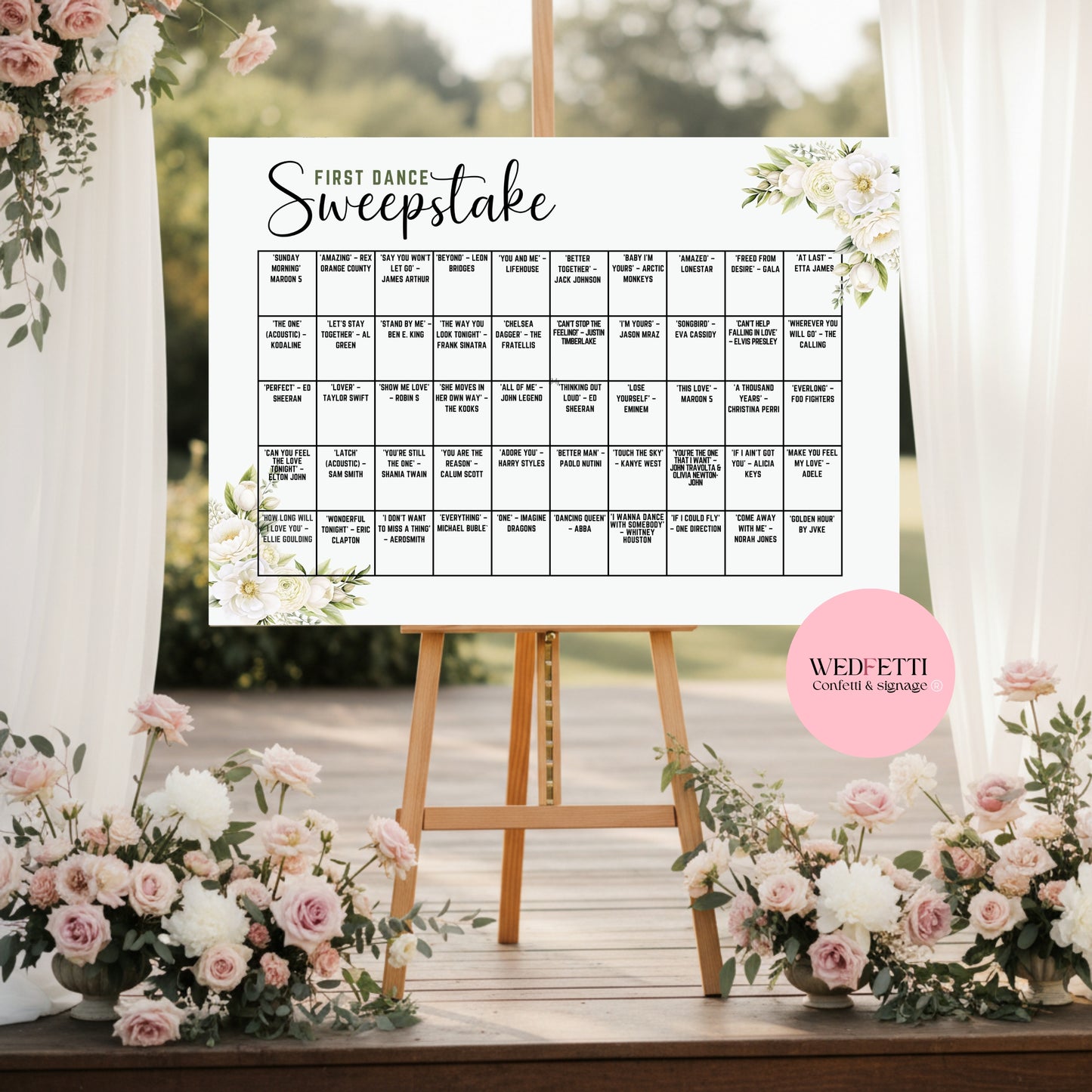 Sweepstake board A0 A1 A2 - style 4