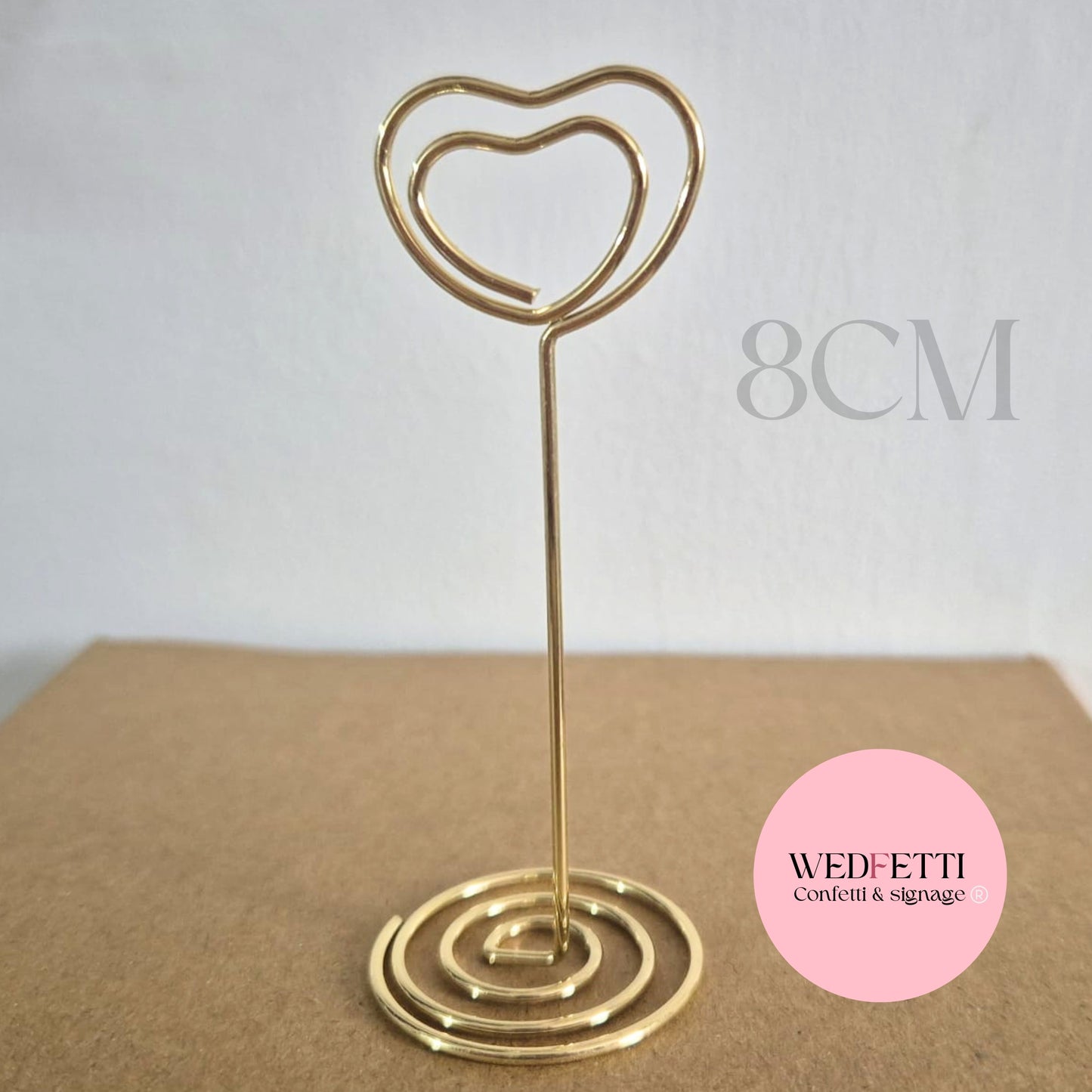 Gold heart sign stand 8cm