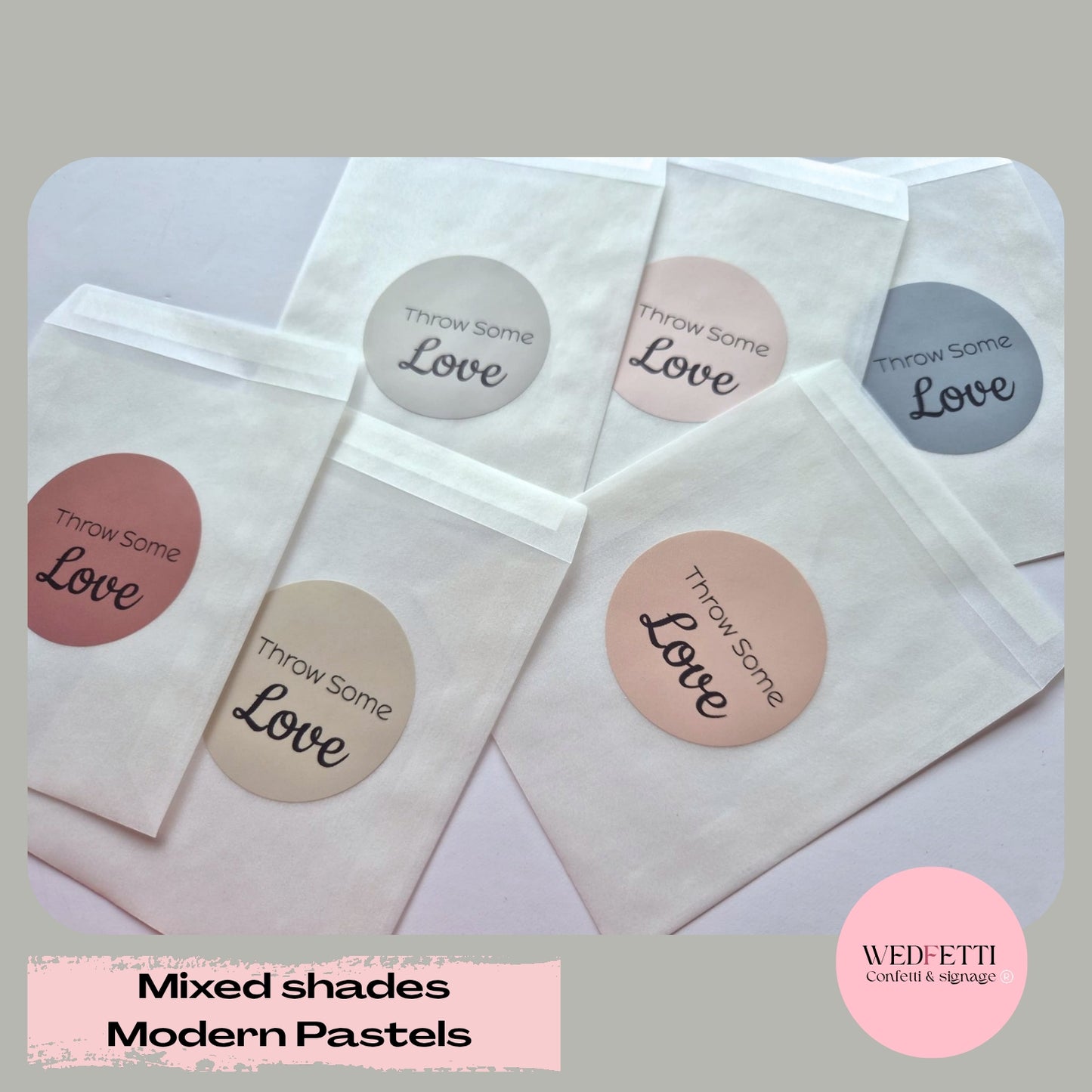 Confetti packets + stickers - Modern Pastels