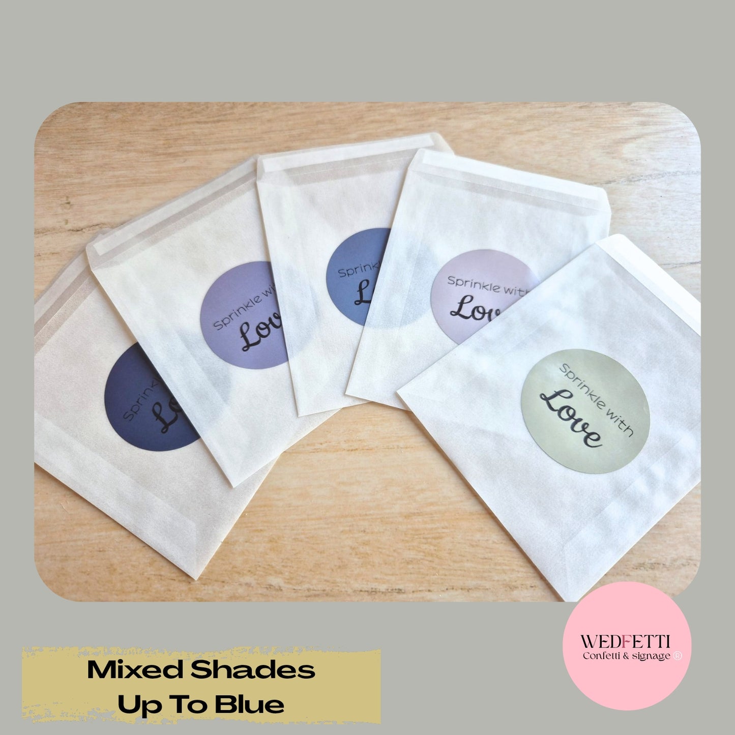 Confetti packets + stickers - mixed shades - Up To Blue (Confetti sold separately)