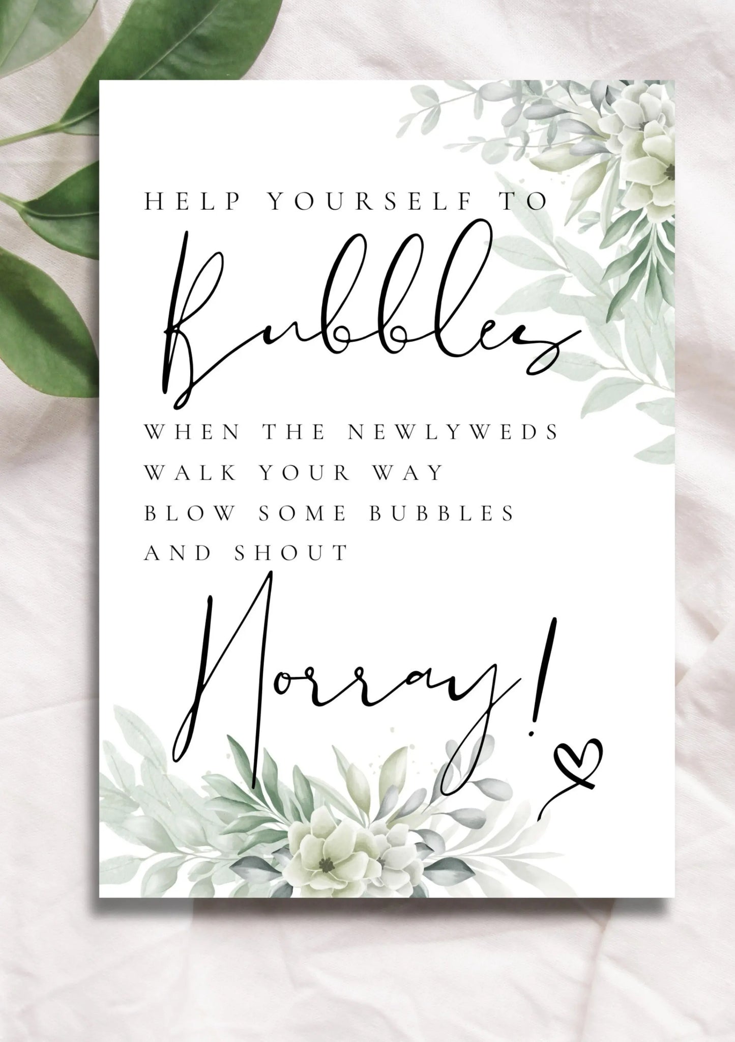 Bubbles sign WedFetti