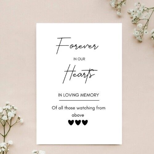 Wedding Memorial Sign A4 + Frame (Physical Item)