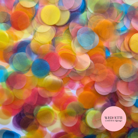 image of multi coloured rice paper circles