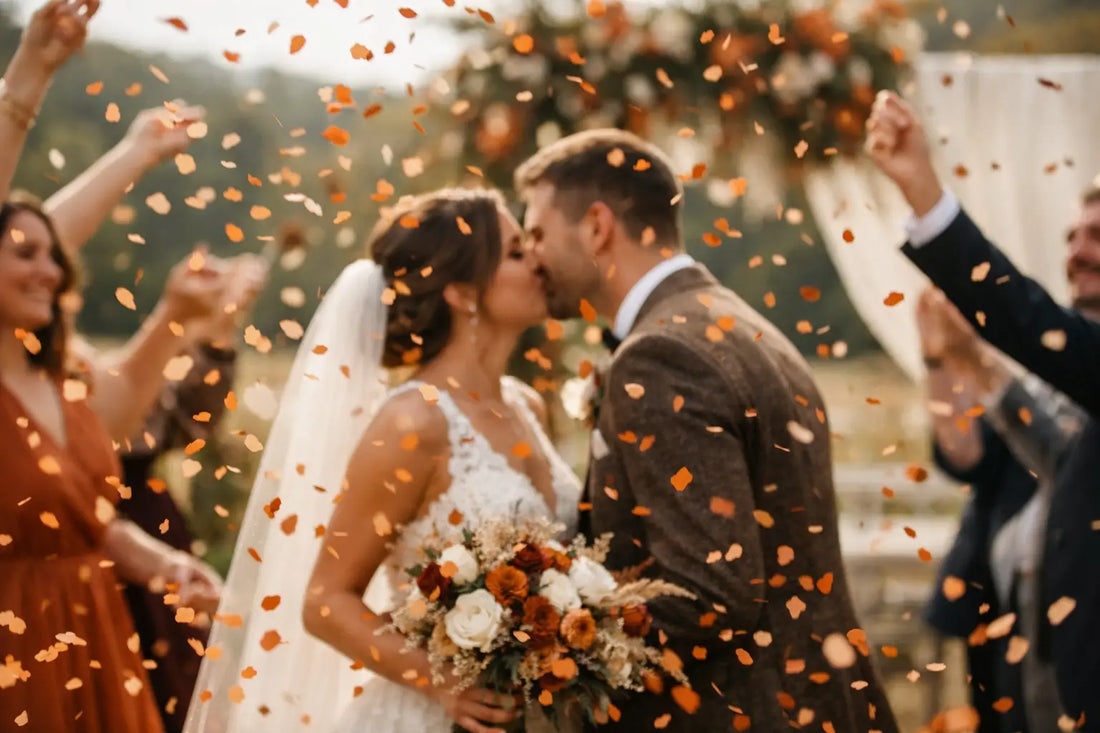Burnt Orange Confetti for Autumn Wedding Style