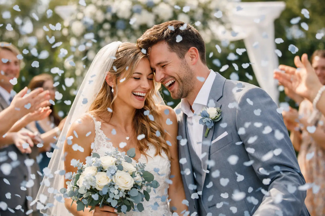 Dusty Blue Confetti for a Beautiful Wedding Throw