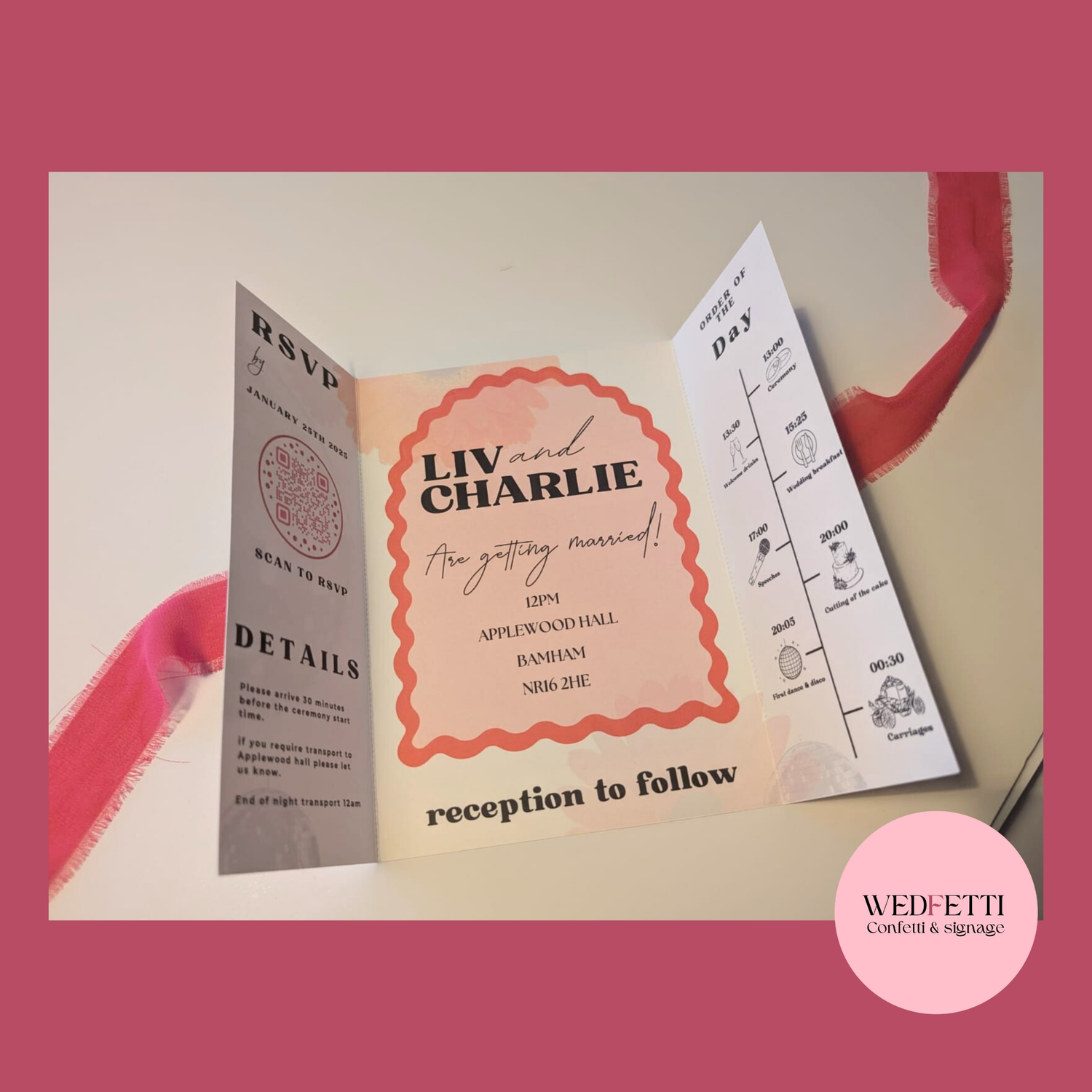 Invitations & Save the dates - WedFetti Confetti & Signage 