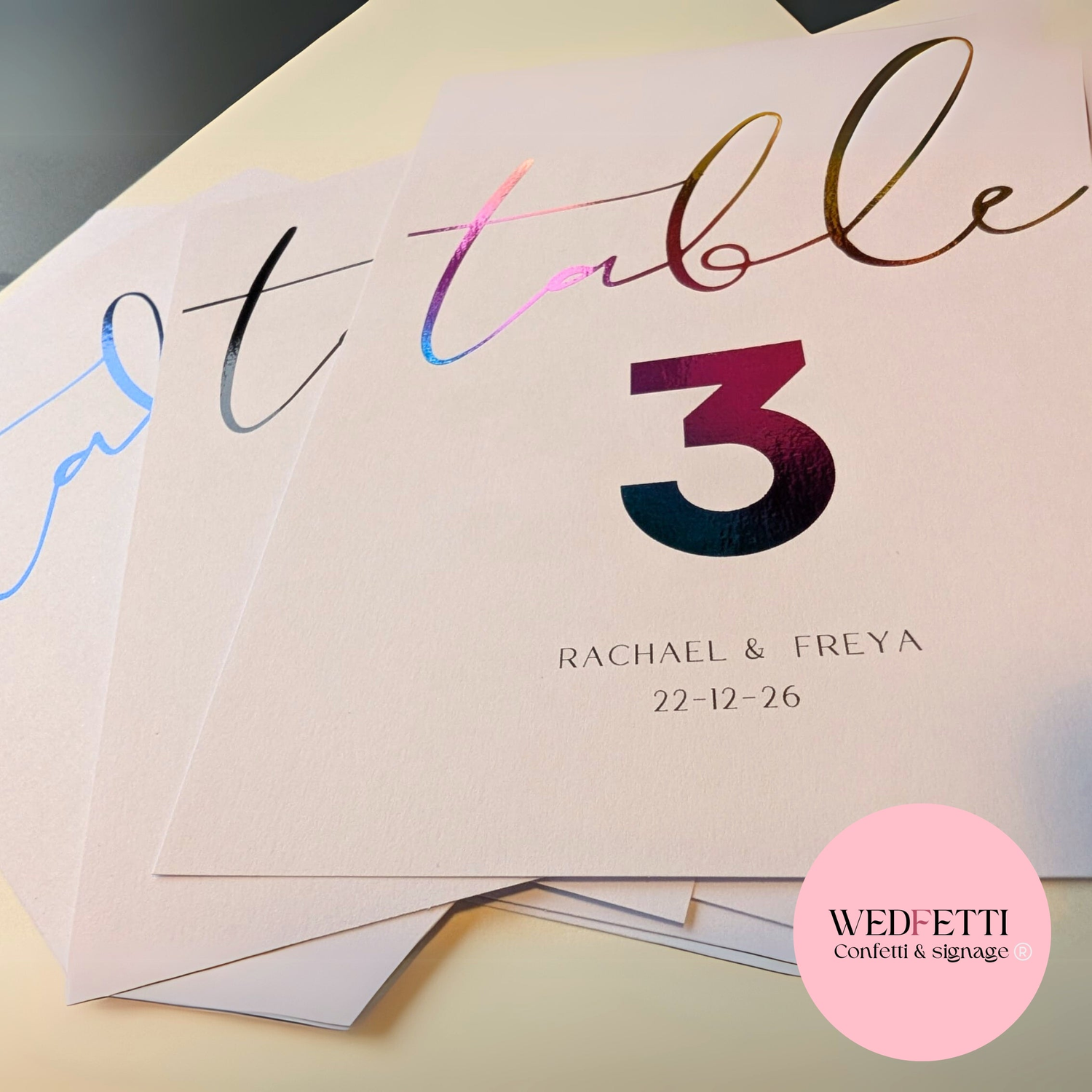 Table numbers - WedFetti Confetti & Signage 