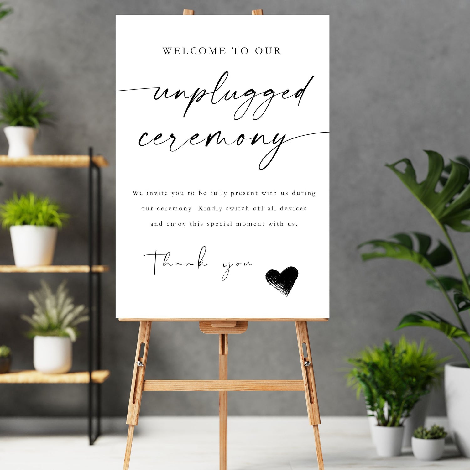 Unplugged ceremony signs - WedFetti Confetti & Signage 