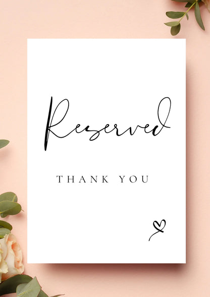 Reserved personalized chair cards WedFetti