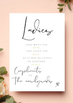 Ladies restroom WedFetti