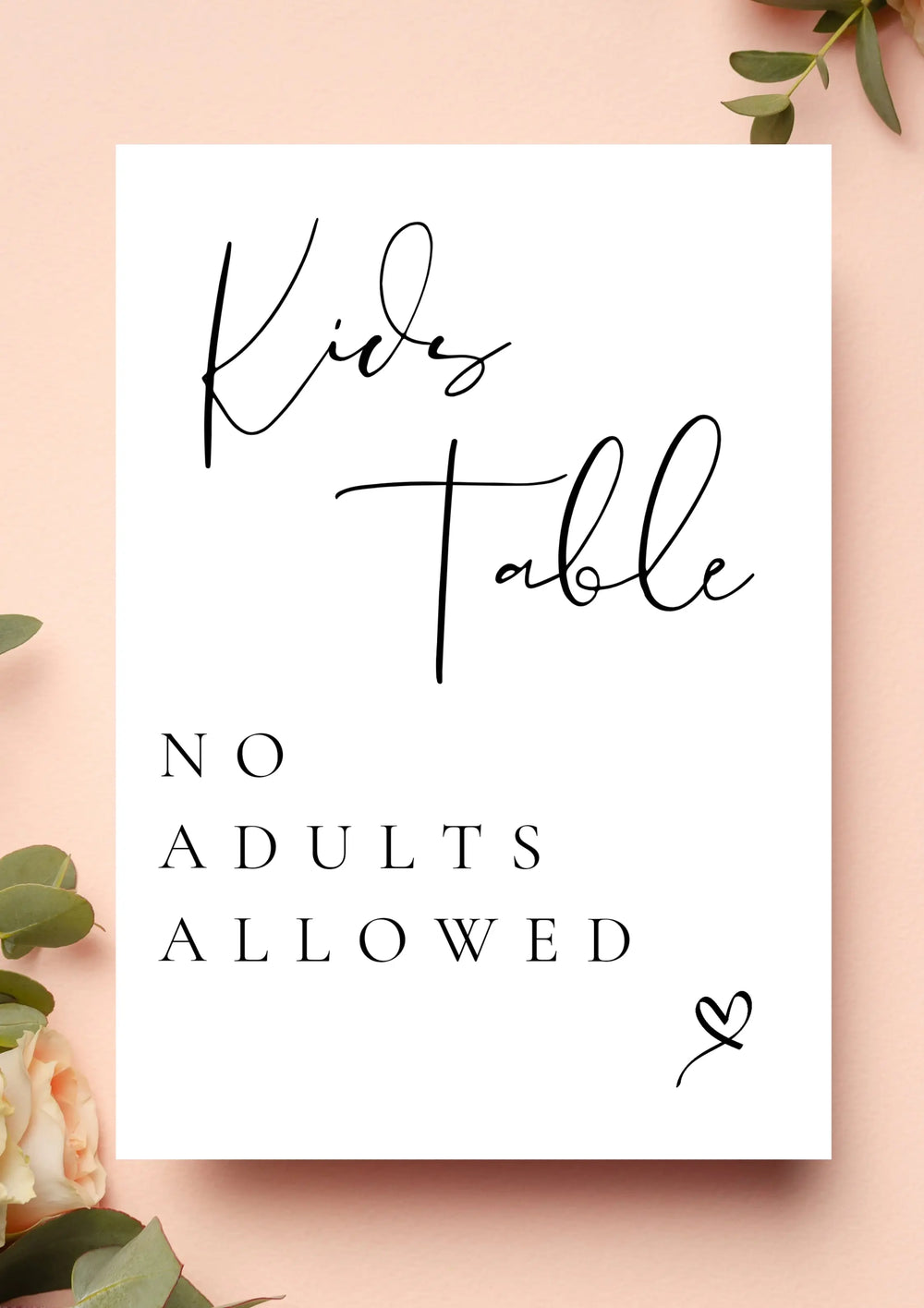 Kids table no adult rule WedFetti