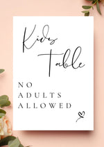 Kids table no adult rule WedFetti