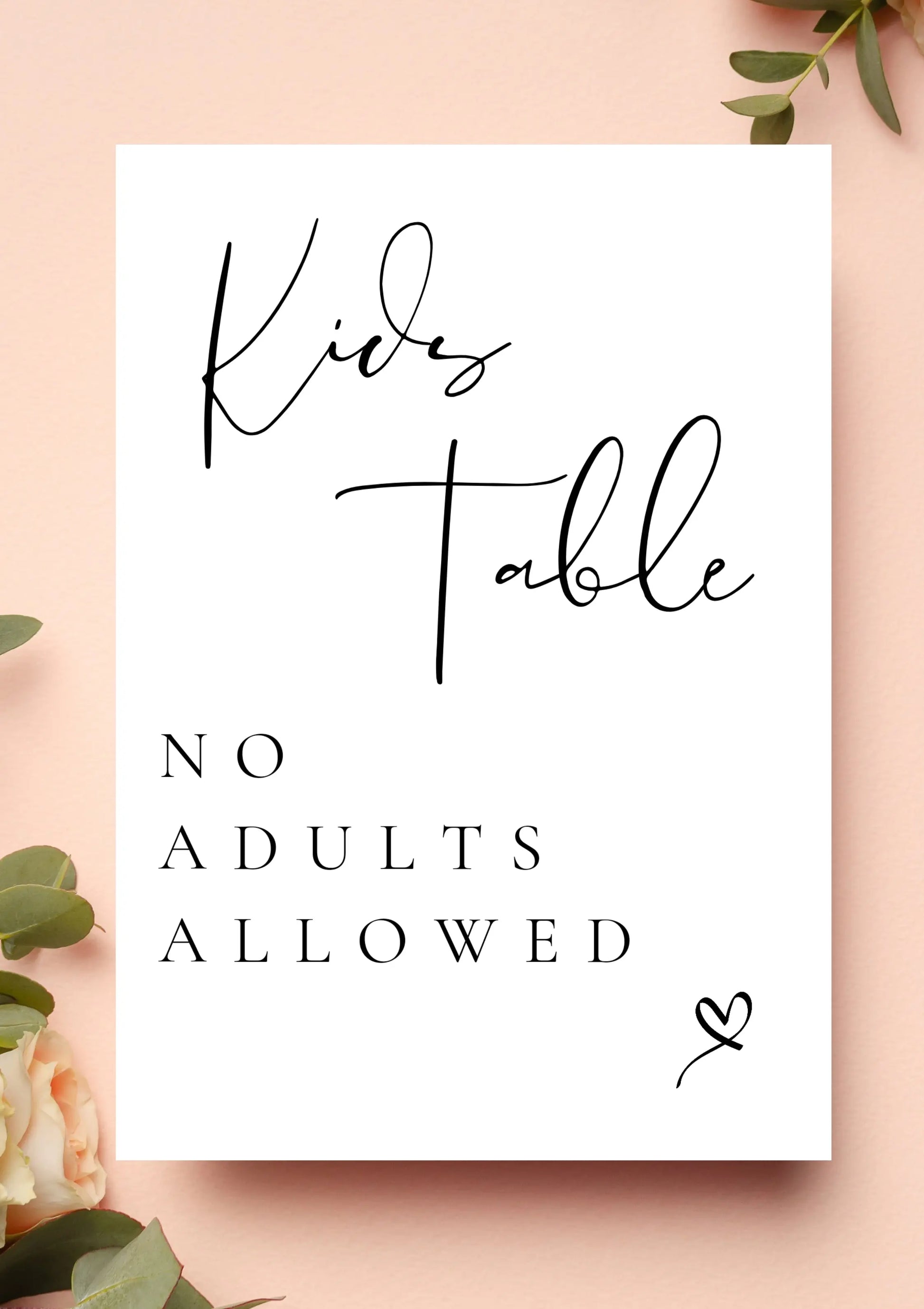 Kids table no adult rule WedFetti