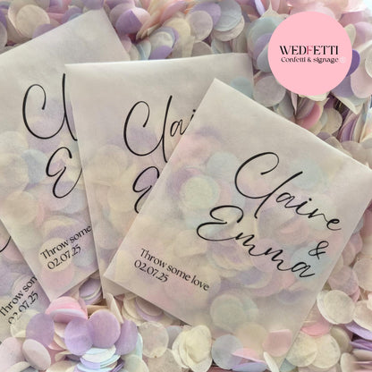 Biodegradable Confetti packets - Plain & B&W (Confetti purchased separately)