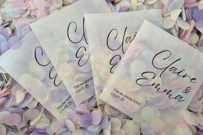 Biodegradable Confetti packets - Plain & B&W (Confetti purchased separately)