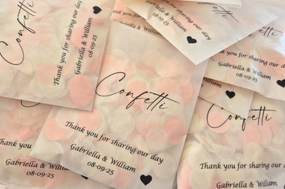 Biodegradable Confetti packets - Plain & B&W (Confetti purchased separately)