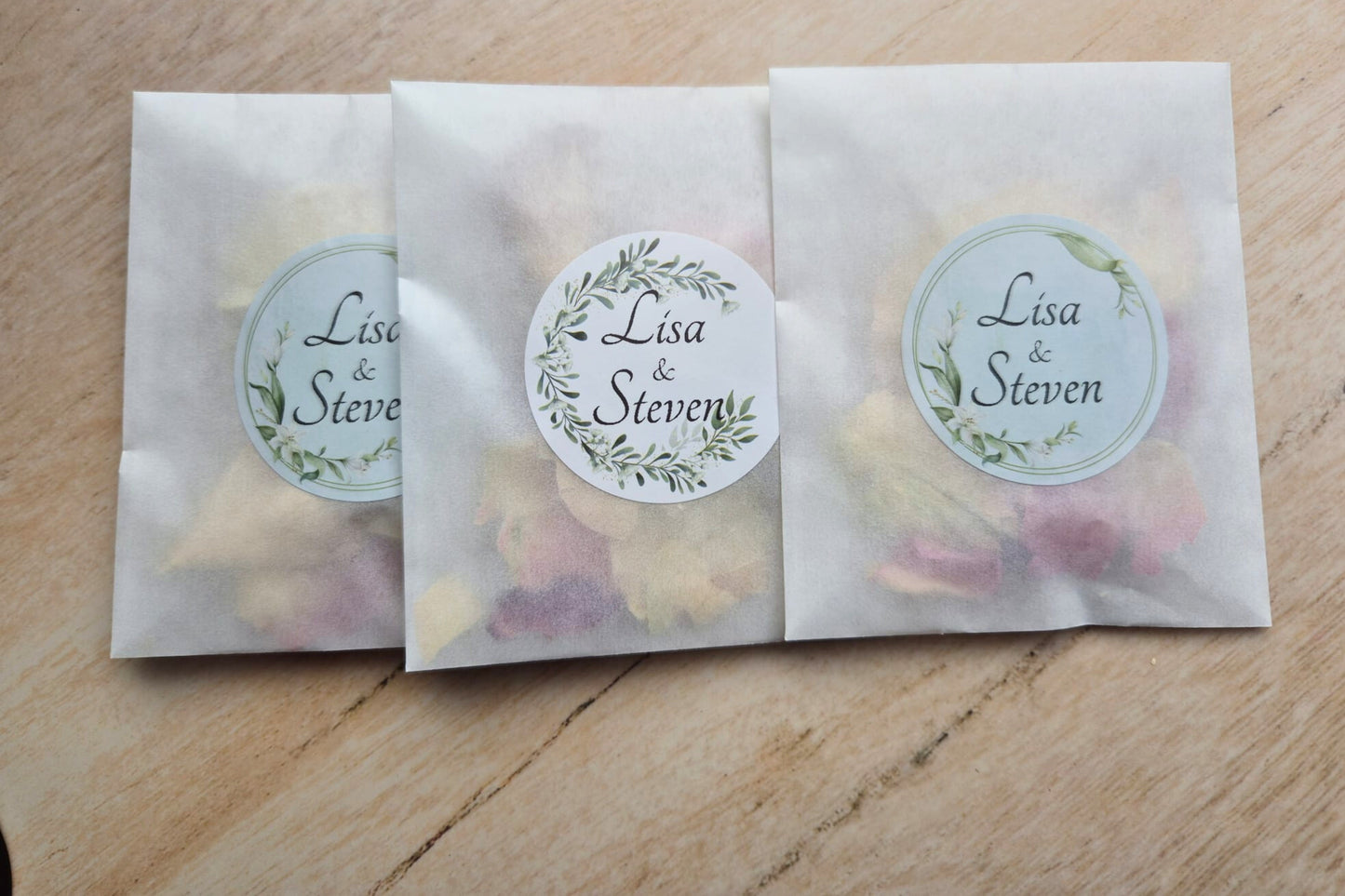 Biodegradable Confetti packets - Plain & B&W (Confetti purchased separately)