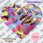 Biodegradable paper Confetti hearts - Pastel Party Fuschia