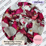 Burgundy Rose petal + Ivory white Petal mix