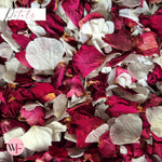 Burgundy Rose petal + Ivory white Petal mix