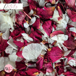 Burgundy Rose petal + Ivory white Petal mix