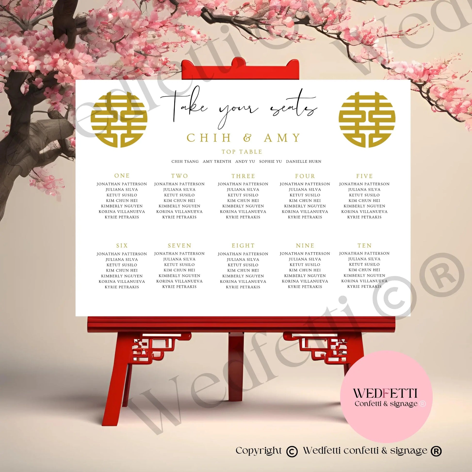 Seating plan 8 WedFetti