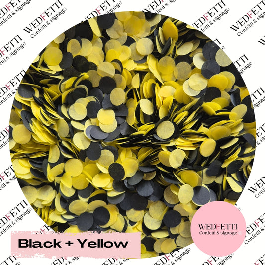 Slow falling paper Confetti - Black + Yellow
