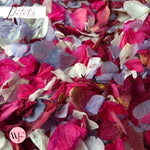 Burgundy Rose petal + Ivory white Fuschia Purple Petal mix