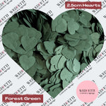 Biodegradable paper Confetti hearts - Forest Green