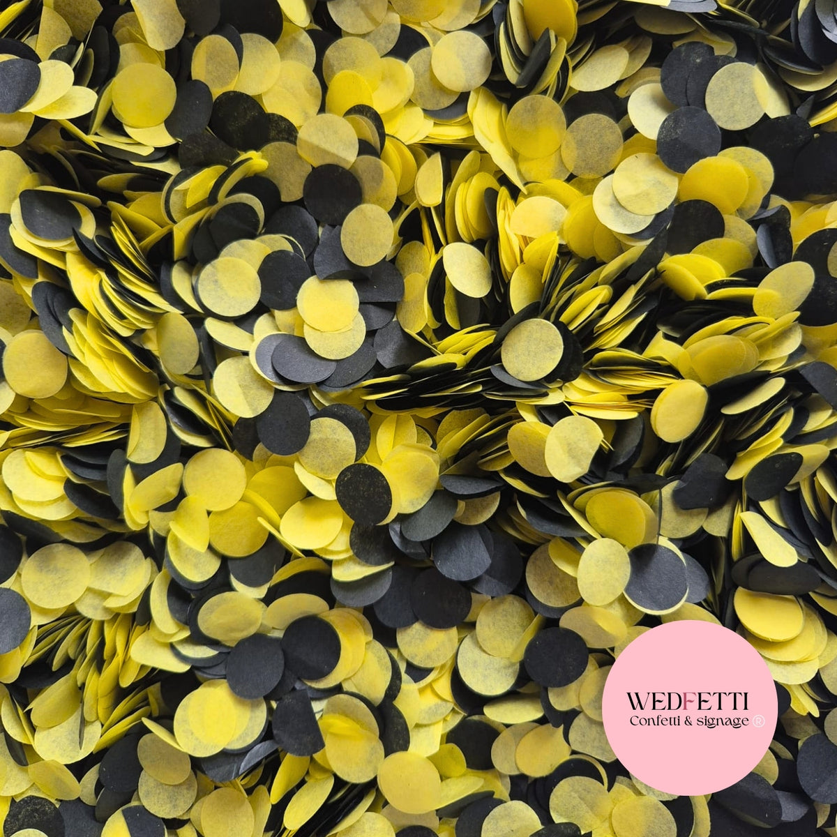 Slow falling paper Confetti - Black + Yellow