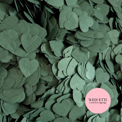 Biodegradable paper Confetti hearts - Forest Green