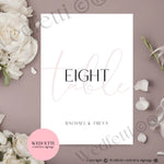 Table numbers WedFetti