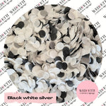 Slow falling paper Confetti - black white Silver