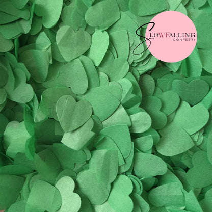 Biodegradable paper Confetti hearts - Green
