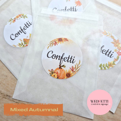 Confetti packets + stickers - Autumnal mixed