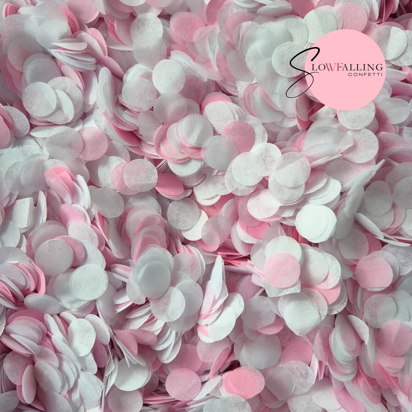 Slow falling paper Confetti - Rose Pink White