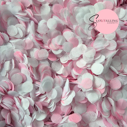 Slow falling paper Confetti - Rose Pink White