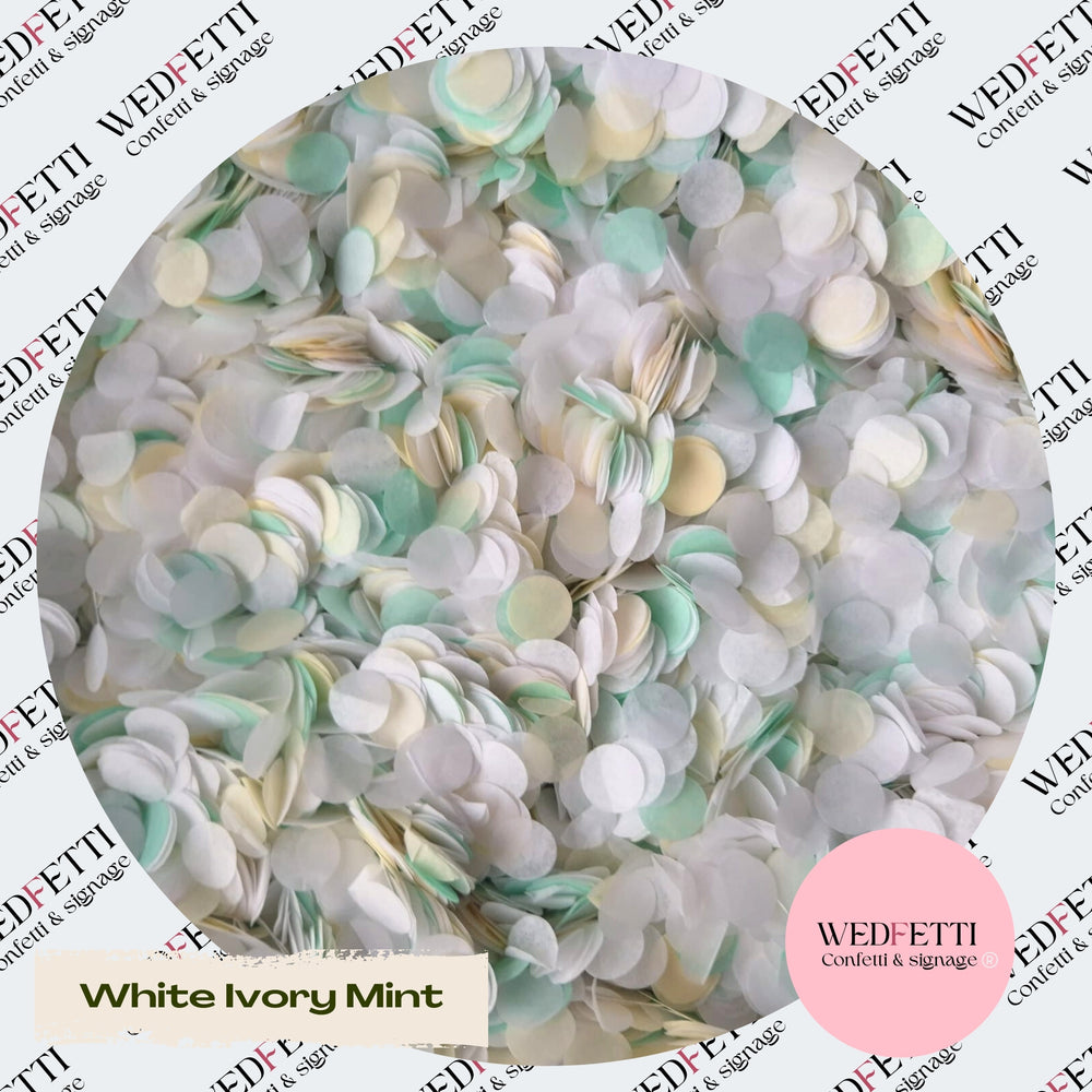 Slow falling paper Confetti - White Ivory Mint