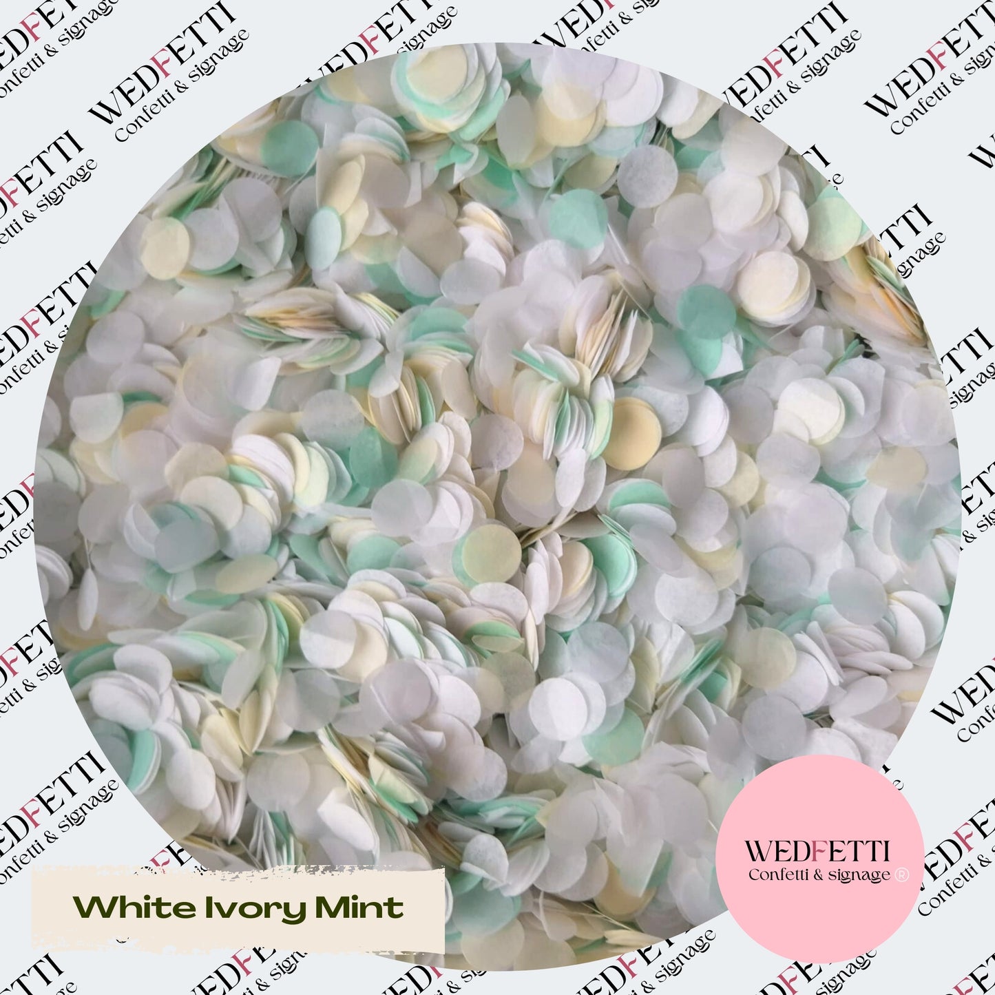 Slow falling paper Confetti - White Ivory Mint