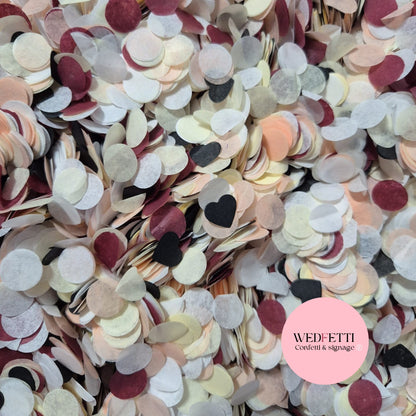 Multi mix Biodegradable paper Confetti - Burgundy mix black