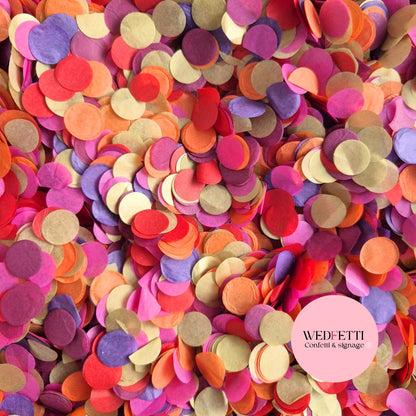 Slow falling paper Confetti - Golden Red Dragon Mix