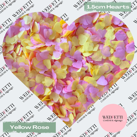 Paper Confetti hearts 1.5cm - Yellow Rose